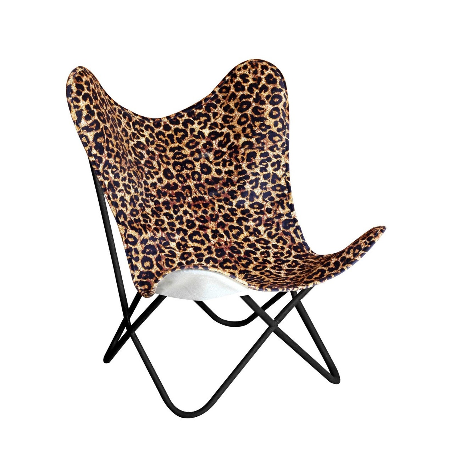 Leopard Hide Print Velvet Butterfly Chair Cover Replacement Etsy