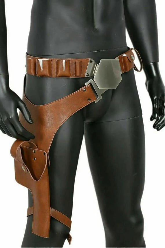 Han Solo Belt with Holster PU Cosplay Costume PU Props for Adult Handmade