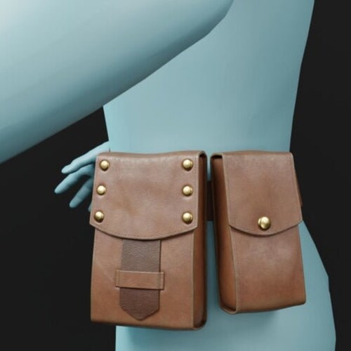 Belt pouches shops kit 3D model/ women coin holder Handmade
