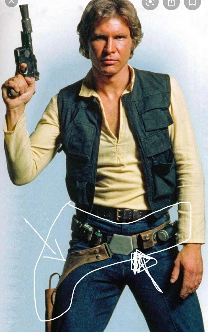 Han Solo Belt with Holster PU Cosplay Costume PU Props for Adult Handmade image 9