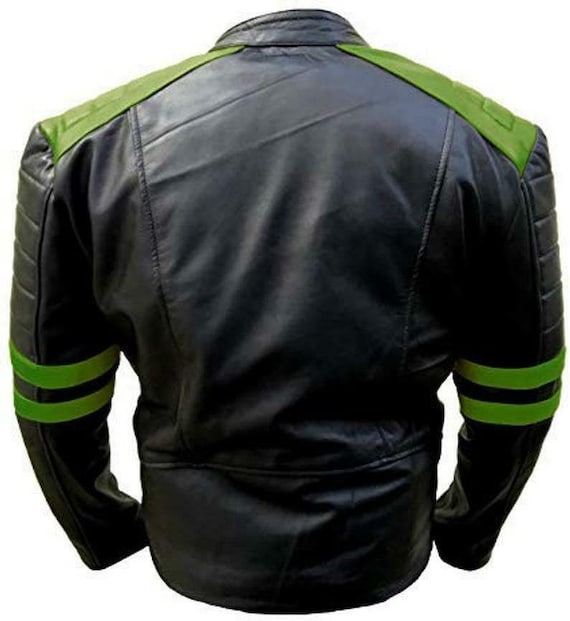 Men's Classic Vintage Motorcycle Green Real Leather Jacket Men's Classic Vintage Motorcycle Green Real Leather Jacket