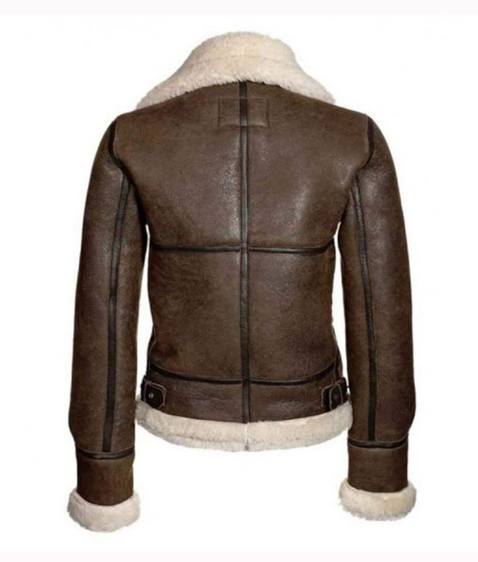 Women Distressed Brown Aviator Leather Jacket Handmade Etsy