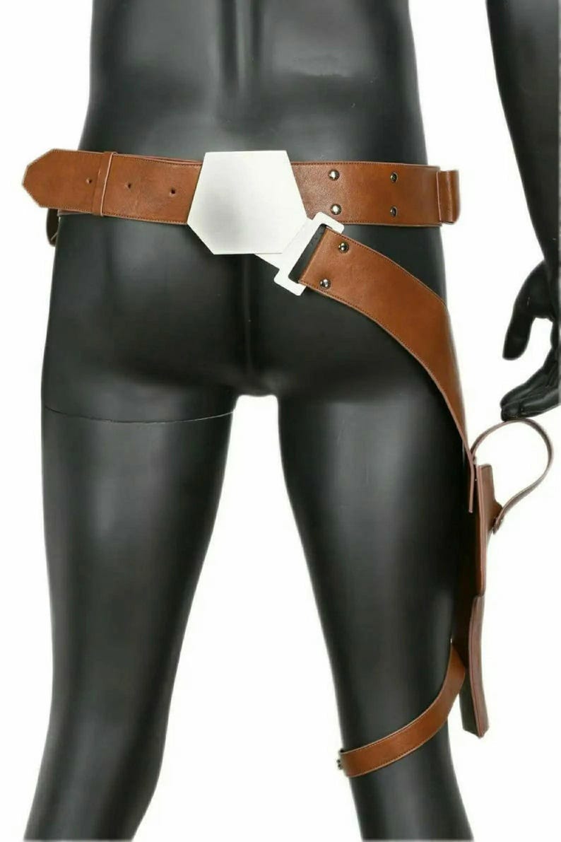 Han Solo Belt with Holster PU Cosplay Costume PU Props for Adult Handmade image 3