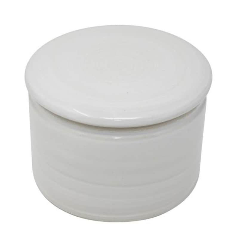 Original Französische Wassergekühlte Keramik Butterdose, Immer Frische Und Streichzarte Butter Zum Frühstück, ca. 250g, Creme Weiß Z-G Bild 1