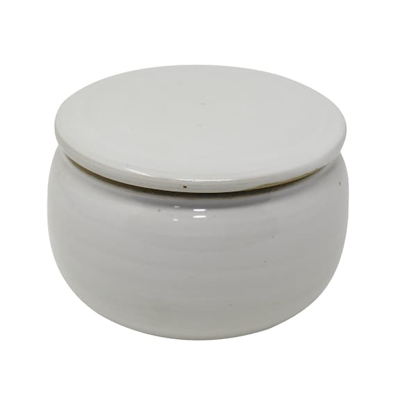 Französische Wassergekühlte Keramik Butterdose, Immer Frische Und Streichzarte Butter Zum Frühstück, ca. 250g, CREME WEISS B-G