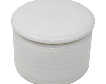 Original Französische Wassergekühlte Keramik Butterdose, Immer Frische Und Streichzarte Butter Zum Frühstück, ca. 250g, Creme Weiß Z-G