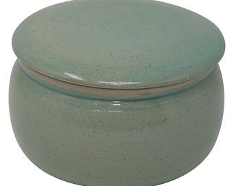 Original French water-cooled ceramic butter dish, always spreadable butter for breakfast, approx. 250 g. LIME GREEN BELLY LARGE