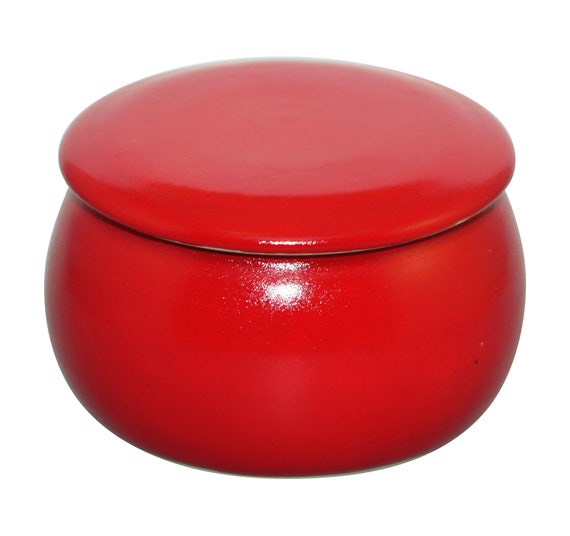Original Französische Wassergekühlte Keramik Butterdose, Immer Frische Und Streichzarte Butter Zum Frühstück, ca. 250g, Cherryrot B-G