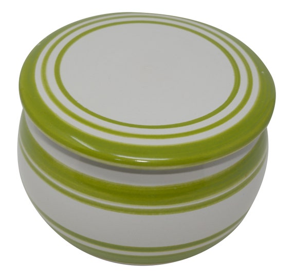Original Französische Wassergekühlte Keramik Butterdose, Immer Frische Und Streichzarte Butter Zum Frühstück, ca. 250 g GRÜN 3 B-G