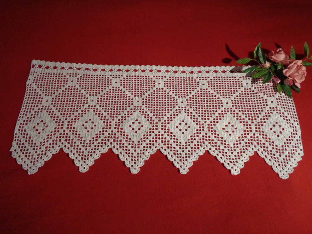 Häkelgardine 76cm x 37cm Etsy.de