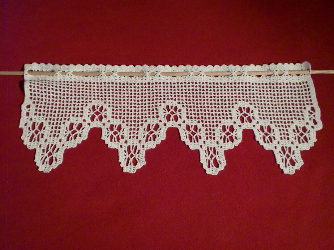 Häkelgardine 60cm x 23cm Etsy.de
