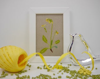 Embroidery picture "Primrose" cross stitch after Ch.Dahlbeck framed 10 x 15 cm flower decoration spring decoration