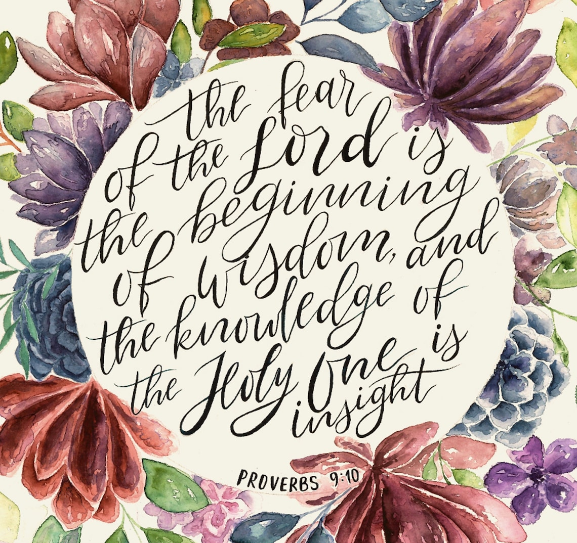 The fear of the Lord is the beginning of wisdom Proverbs Etsy