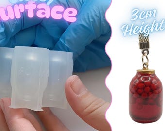 4 in 1 Miniature Jar Resin Mold | 4 Cavity 3cm Jars for Keychains, Crafts