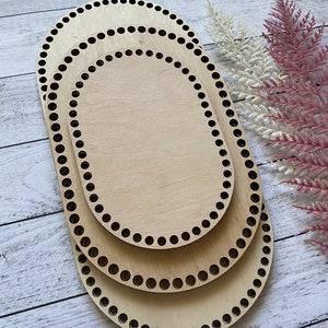 Oval base for crocheting a Moses Basket. Bottom Cradle For Doll. Long rounded rectangle wooden base for crochet basket. Plywood 4 mm, DIY