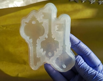 Christmas Key Ornament Mold Set | 3 Key Silhouettes, Epoxy Resin Craft (2.8x7.2cm)