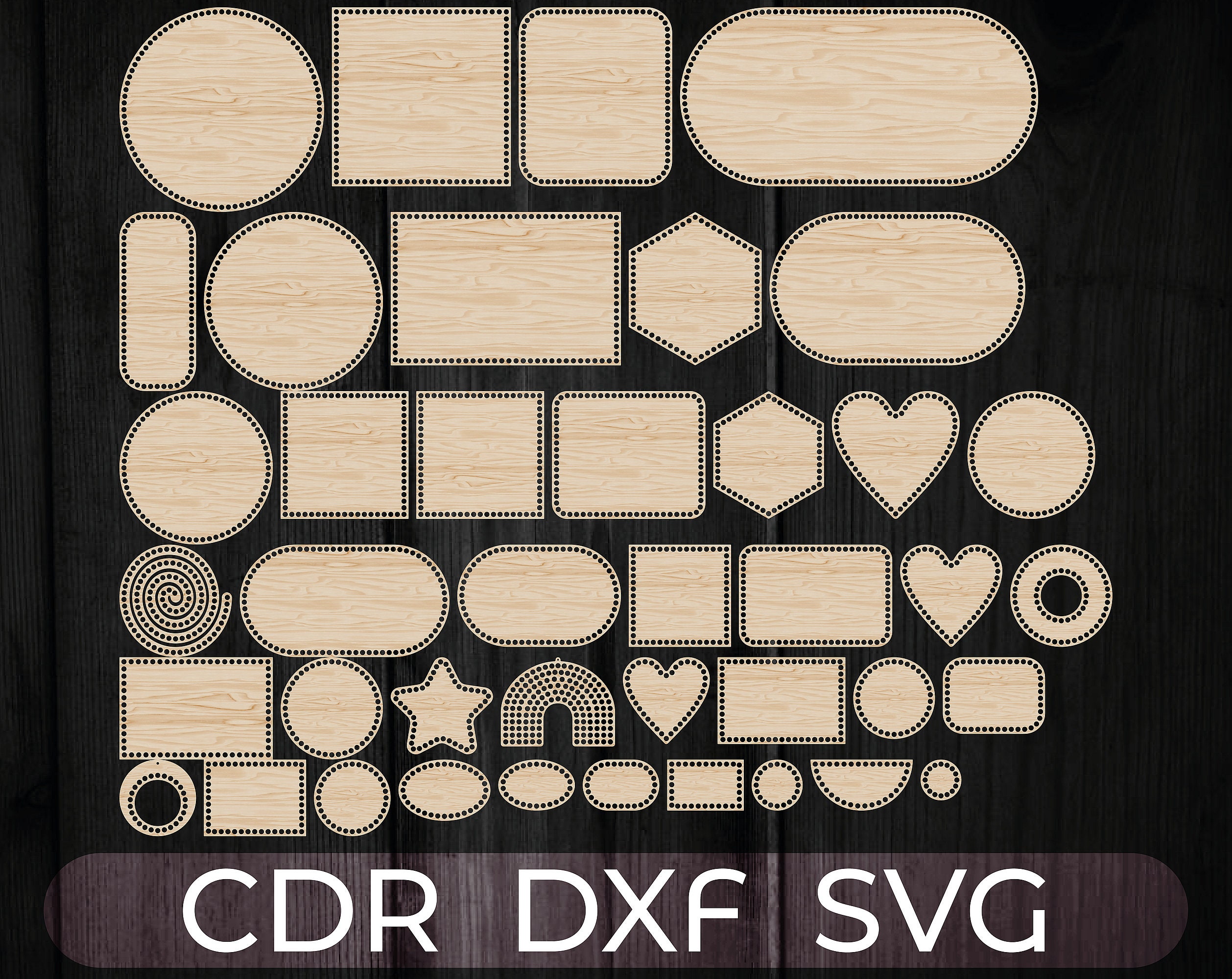 Gehaakte onderkant van mand, houten basis SVG, lasergesneden bestanden (digitale download)