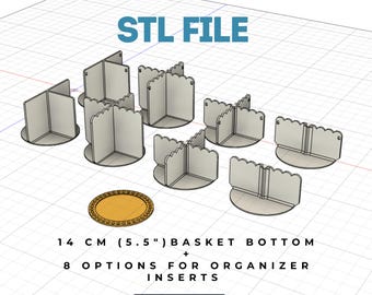 3D Print Crochet Basket Base with Organizer Inserts (STL File)