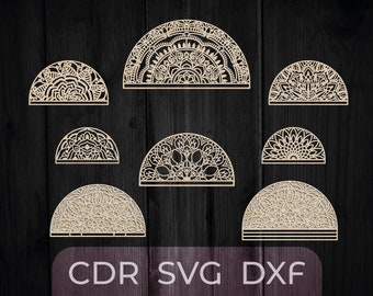Macrame Mandala SVG Bundle – Half-Round Laser Cut Files