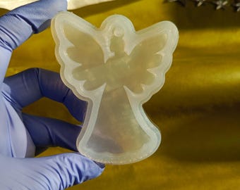 Angel Christmas Ornament Mold | Silicone Resin Pendant Making (6x7.5cm)