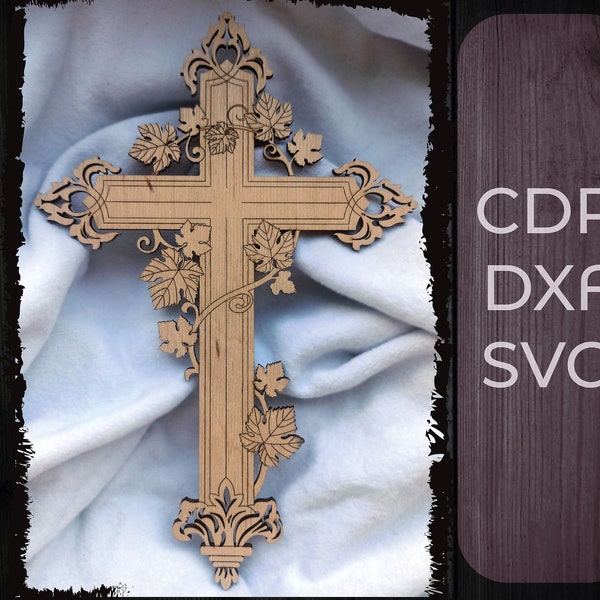 Cross svg, religious christian svg | .svg cross | Cnc file for laser cutting wood, plywood, acryl | Dxf cdr digital file template