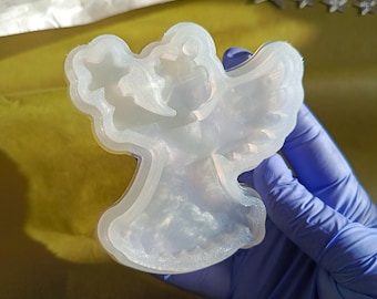 Detailed Angel with Star Silicone Mold | Epoxy Resin Ornament (7.5x7.7cm)