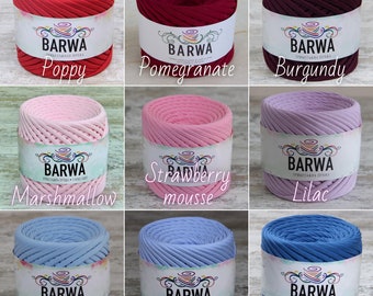 Tshirt yarn, 100 meters, 330 - 350 grams, thickness of 7-9 mm, made of 100% premium quality cotton. Perfect for creating baskets, bags, etc.