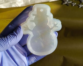 Snowman Silicone Mold | 2D Relief Pendant, Ornament, Magnet (5.8x7.5cm)