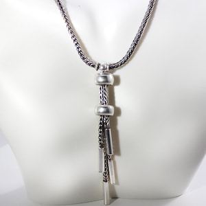 Wheat Chain Dropping Sterling Silver Necklace