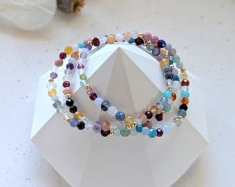 Buntes Armband Geburtstagsgeschenk Edelstein Regenbogen Edelsteinarmband Yoga Schmuck Armband Geschenkidee Positivity
