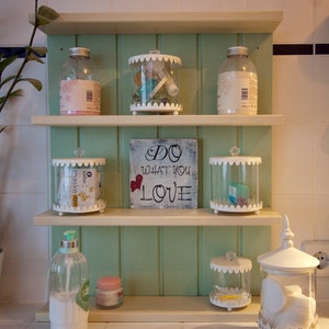 Especiero * Estante colgante * Estante para tazas * Estilo shabby chic * Crema de menta estilo loft