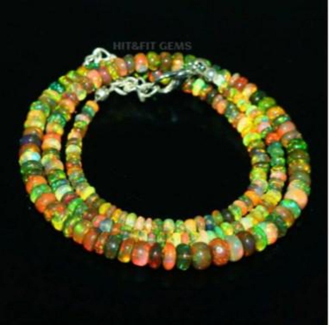 Best Natural Opal Rondelle Shape Opal Necklace Beads Mine Opal Jewelry ...