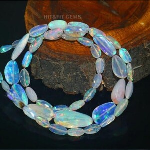 Top Quality Natural Opal Beads Precious Opal Real Opal Nuggets White Opal Gemstone Necklace Jewelry  Best Gift Mother Opal Faceted Beads