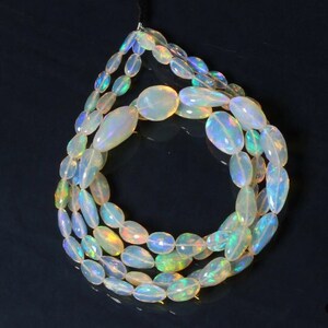 AAA Quality Ethiopian Opal Shape Nuggets Opal White Stone Beads Opal Necklace Raw Fire Opal Mine Opal Beads Beaded Wedding Gift 17 Inch