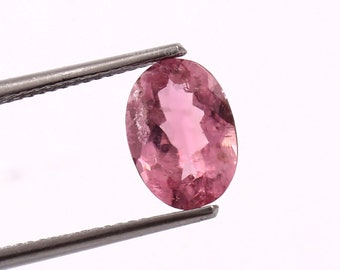 Top Quality Natural Pink Tourmaline 7x10 MM 2 Carat Faceted Loose Oval Cut Natural Rubellite Tourmaline Anniversary Gift