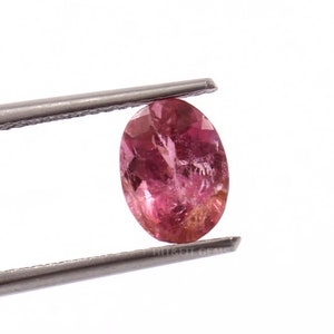 Turmalina rosa natural de primera calidad, 6 x 8 mm, 1,1 quilates, corte ovalado, turmalina rubelita natural suelta, turmalina Diana, joyería hecha a mano