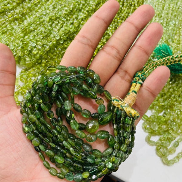 Green Tourmaline Nuggets Beads  AAA+ Quality Green Tourmaline Beads Gift For Her Emerald Beads Shade