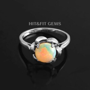 Top Quality 13.5 Cts Ethiopian Opal 925 Sterling Silver Multi Fire Ring Diana Opal Wholesale Ring Mine Opal Jewelry Making Best Gift Mother