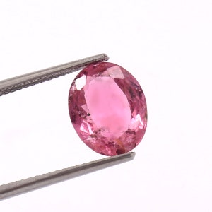 Tourmaline rose naturelle de qualité supérieure, 9 x 11 mm, 3,05 carats, taille ovale, pierres de Diana à facettes, rubellite tourmaline, fabrication de bijoux, cadeau de Noël