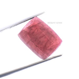 Gema en bruto de turmalina rosa de 14 x 18 mm, joyería hecha a mano
