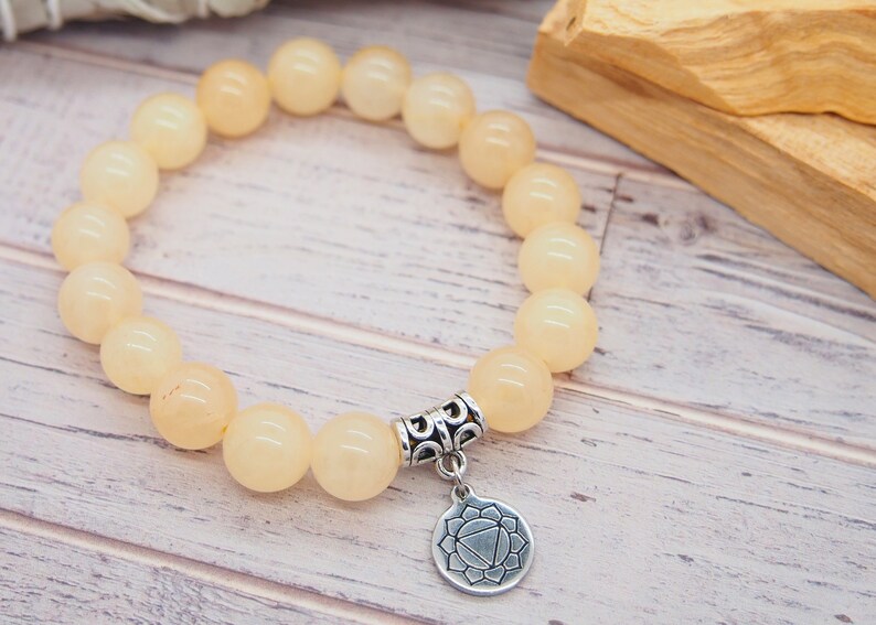 Natural Gemstone Bracelet Handmade Bracelet Yellow Jade Chakra Healing Bracelet Crystal Healing Bracelet