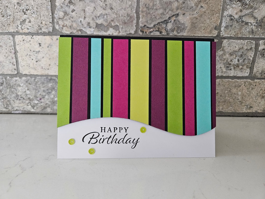 Curved Stripes On Black And White Birthday Card Stampin Up Handmade curved-stripes-on-black-and-white-birthday-card-stampin-up-handmade