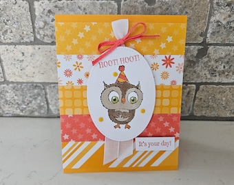 Owl Birthday or Celebration Card - Stampin Up - Handmade Card