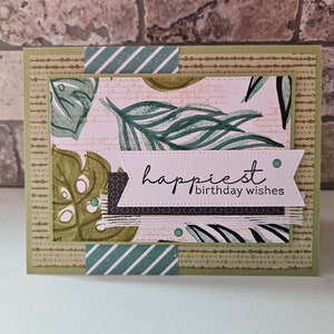 Green Tropical Themed Birthday Card