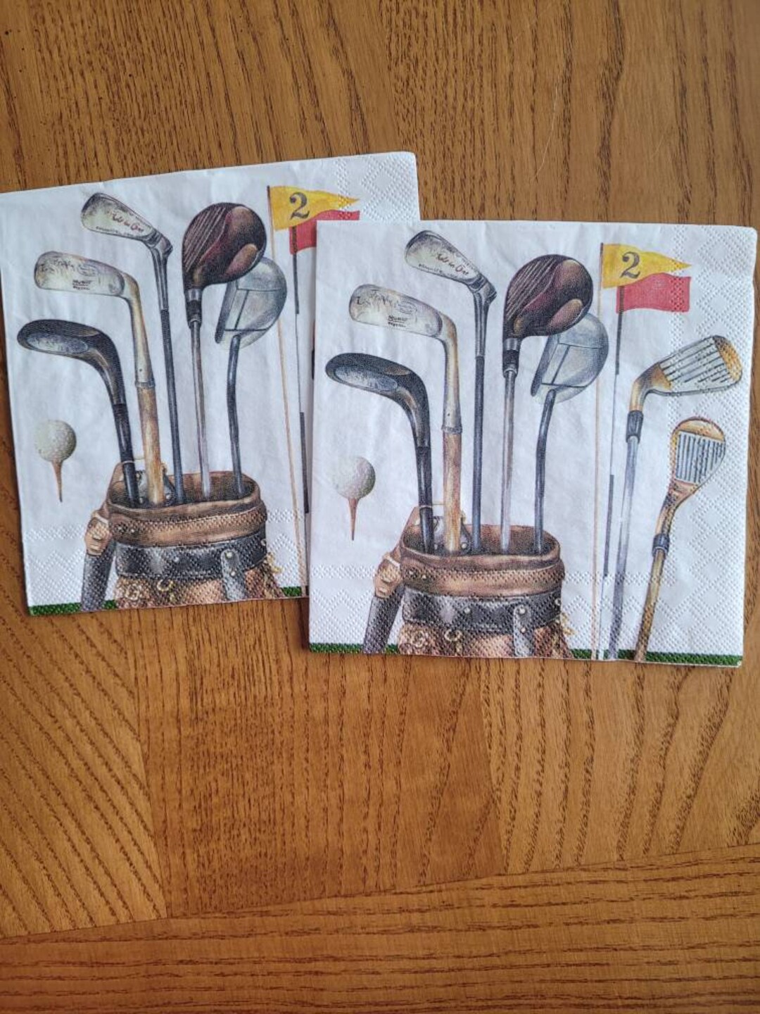 Golf Themed COCKTAIL SIZE Paper Napkin set of 2 Individual Etsy