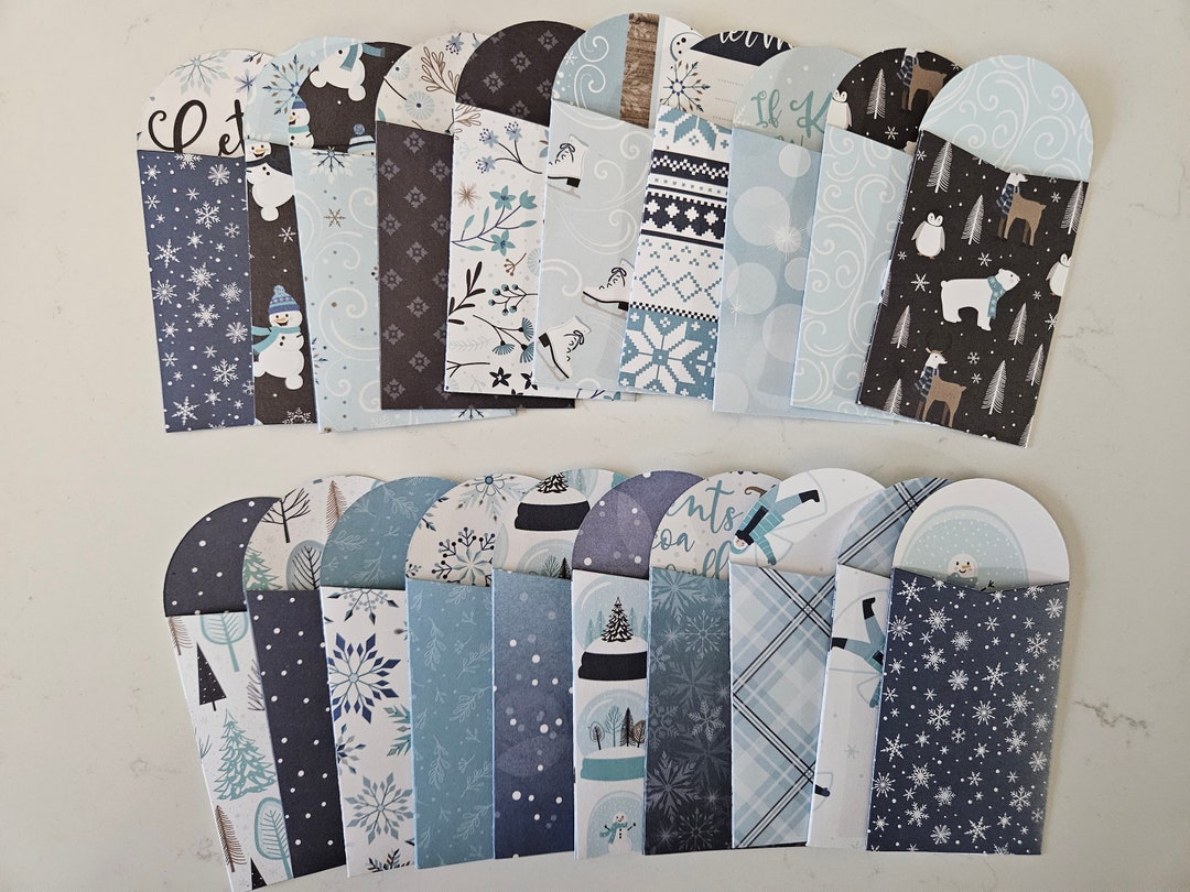 Blue Christmas Gift Card Sleeves Christmas Gift Card Etsy