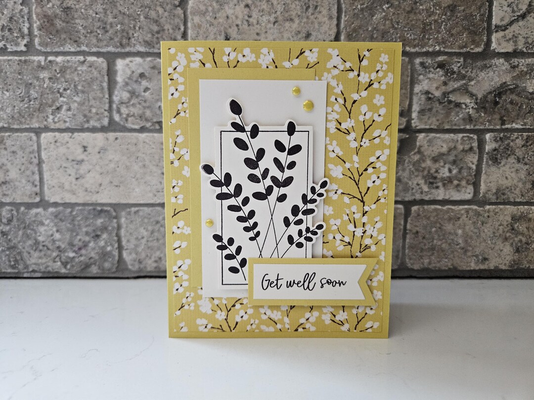Yellow Floral Get Well Soon Card - Handmade - Stampin Up - Etsy