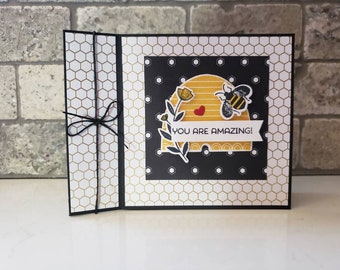 Honey Bee Encouragement Card #2 - Stampin Up Handmade Card - Honey Bee Friend Card