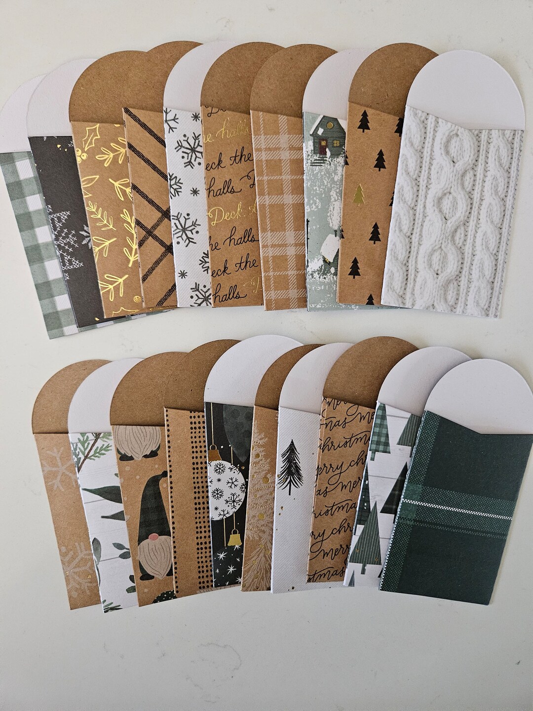Cabin Christmas Gift Card Sleeves, Christmas Gift Card Envelopes Set of
