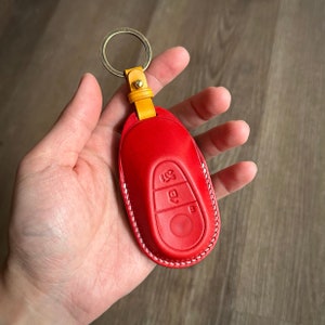 Étui à clés Mercedes-Benz pour AMG, CLA CLE classe A, classe B, classe C, classe E, classe G, étui en cuir pour clés, porte-clés de voiture, cuir Buttero
